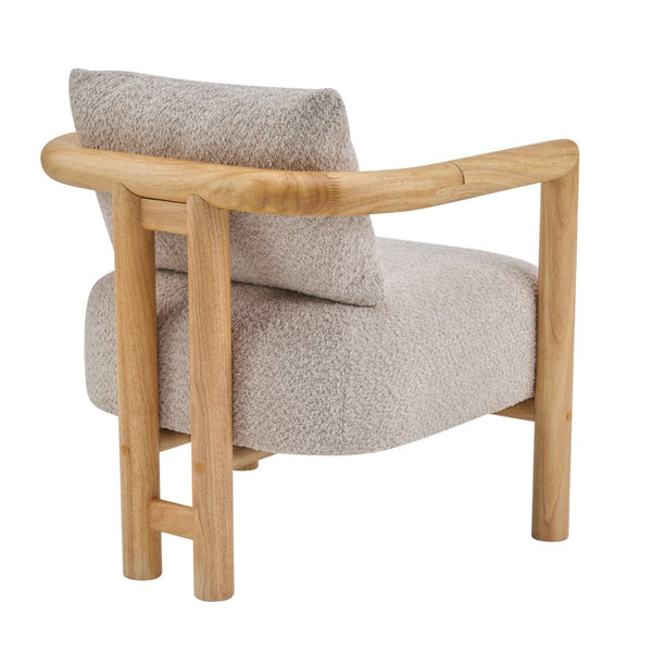 English Elm Bblythe Boucle Accent Chair Solid Rubberwood Frame Textured Fabric for Modern Living Wheat N776P439725L