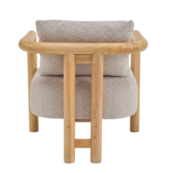 English Elm Bblythe Boucle Accent Chair Solid Rubberwood Frame Textured Fabric for Modern Living Wheat N776P439725L