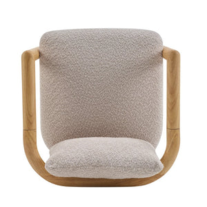 English Elm Bblythe Boucle Accent Chair Solid Rubberwood Frame Textured Fabric for Modern Living Wheat N776P439725L