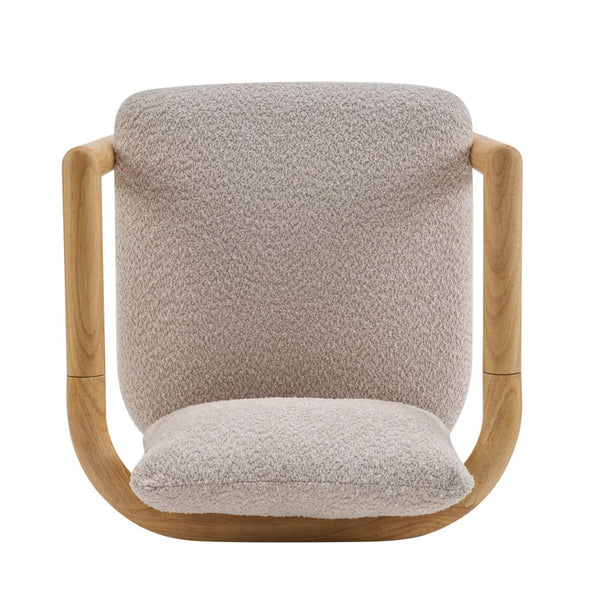 English Elm Bblythe Boucle Accent Chair Solid Rubberwood Frame Textured Fabric for Modern Living Wheat N776P439725L