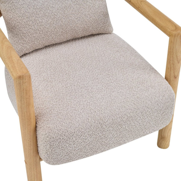 English Elm Bblythe Boucle Accent Chair Solid Rubberwood Frame Textured Fabric for Modern Living Wheat N776P439725L