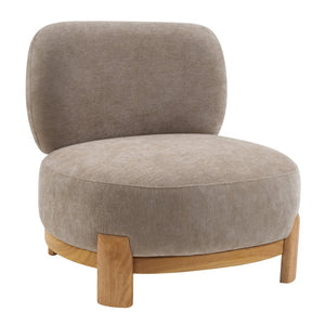 English Elm Roxanne Wide Seat Upholstered Accent Chair Soft Textured Fabric for Any Room Light Brown N776P439796L