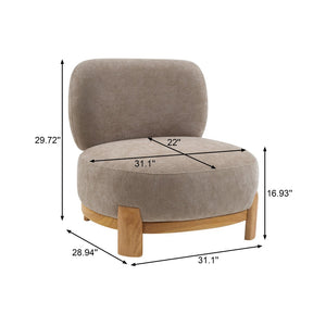 English Elm Roxanne Wide Seat Upholstered Accent Chair Soft Textured Fabric for Any Room Light Brown N776P439796L