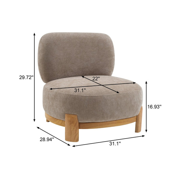 English Elm Roxanne Wide Seat Upholstered Accent Chair Soft Textured Fabric for Any Room Light Brown N776P439796L