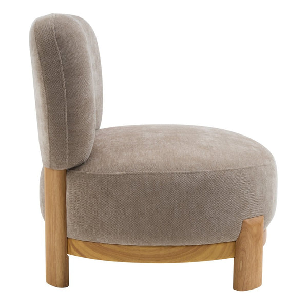English Elm Roxanne Wide Seat Upholstered Accent Chair Soft Textured Fabric for Any Room Light Brown N776P439796L