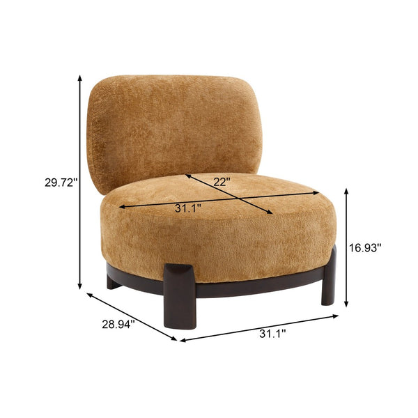 English Elm Roxanne Wide Seat Upholstered Accent Chair Soft Textured Fabric for Any Room Pumpkin Yellow N776P439796Y