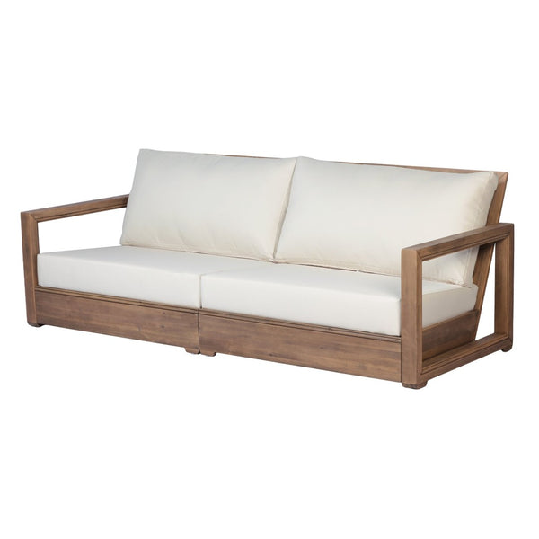 English Elm Westchester Acacia Wood Outdoor Sofa Mid-century Slat Design for Patio Lounging N776P440227B