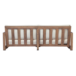 English Elm Westchester Acacia Wood Outdoor Sofa Mid-century Slat Design for Patio Lounging N776P440227B