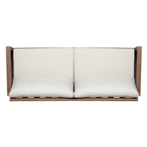 English Elm Westchester Acacia Wood Outdoor Sofa Mid-century Slat Design for Patio Lounging N776P440227B
