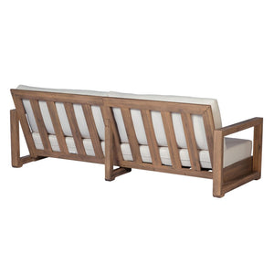 English Elm Westchester Acacia Wood Outdoor Sofa Mid-century Slat Design for Patio Lounging N776P440227B