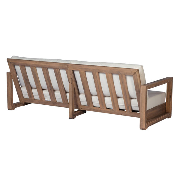 English Elm Westchester Acacia Wood Outdoor Sofa Mid-century Slat Design for Patio Lounging N776P440227B