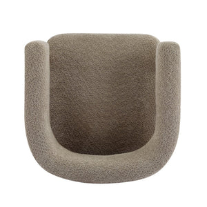 English Elm Boucle Textured Accent Chair with Rubberwood Legs for Living Room or Bedroom Camel N776P446174B