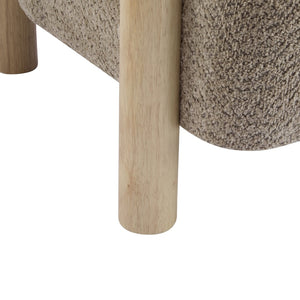 English Elm Boucle Textured Accent Chair with Rubberwood Legs for Living Room or Bedroom Camel N776P446174B