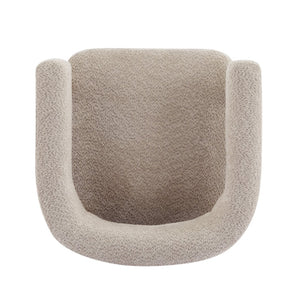 English Elm Boucle Textured Accent Chair with Rubberwood Legs for Living Room or Bedroom Natural / Wheat N776P446174L