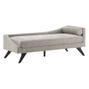 English Elm Chaise Lounge with Birch Legs Mid Century Upholstered Recline Chair for Living Room N776P446345K