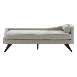 English Elm Chaise Lounge with Birch Legs Mid Century Upholstered Recline Chair for Living Room N776P446345K