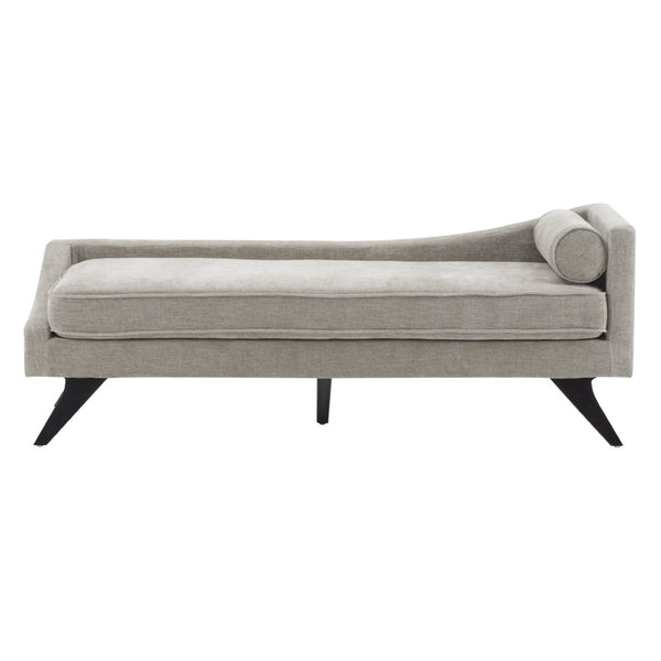 English Elm Chaise Lounge with Birch Legs Mid Century Upholstered Recline Chair for Living Room N776P446345K