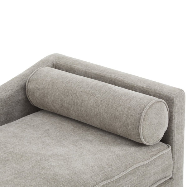 English Elm Chaise Lounge with Birch Legs Mid Century Upholstered Recline Chair for Living Room N776P446345K