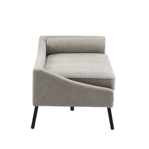 English Elm Chaise Lounge with Birch Legs Mid Century Upholstered Recline Chair for Living Room N776P446345K