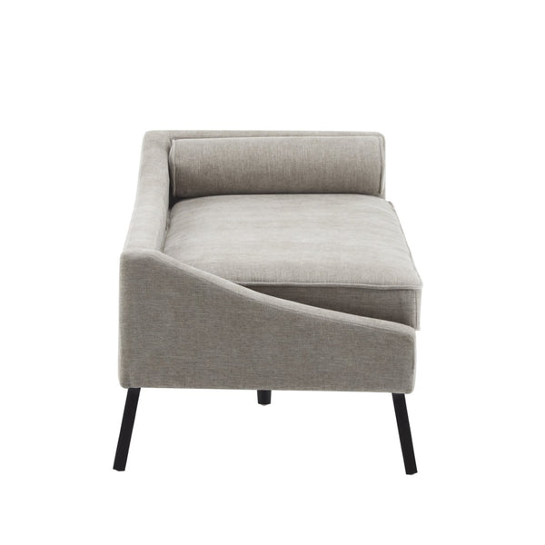 English Elm Chaise Lounge with Birch Legs Mid Century Upholstered Recline Chair for Living Room N776P446345K