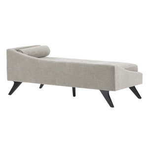 English Elm Chaise Lounge with Birch Legs Mid Century Upholstered Recline Chair for Living Room N776P446345K
