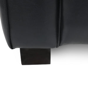 English Elm N776p446352b Pu Leather Accent Chair Squared Arms Modern Geometric Silhouette for Office Black N776P446352B