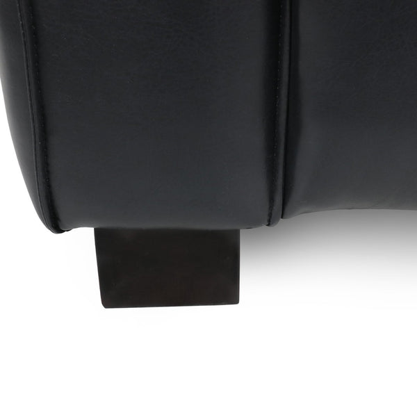 English Elm N776p446352b Pu Leather Accent Chair Squared Arms Modern Geometric Silhouette for Office Black N776P446352B