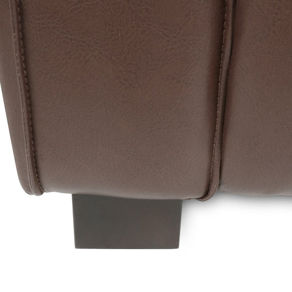English Elm N776p446352b Pu Leather Accent Chair Squared Arms Modern Geometric Silhouette for Office Dark Brown N776P446352C