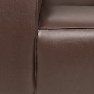 English Elm N776p446352b Pu Leather Accent Chair Squared Arms Modern Geometric Silhouette for Office Dark Brown N776P446352C