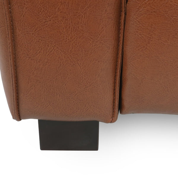 English Elm N776p446352d Pu Leather Accent Chair Boxy Geometric Frame for Modern Living Spaces N776P446352D