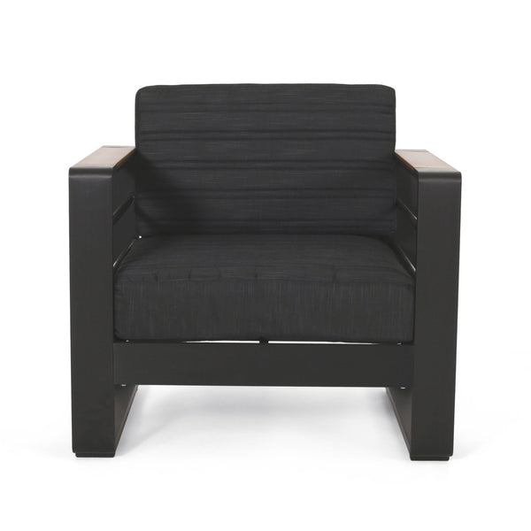 English Elm Giovanna Slatted Aluminum Outdoor Club Chair with Resort Style and Weather Resistant Cushions N776P449941B