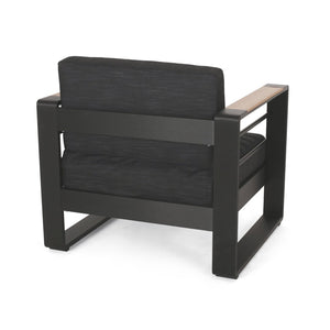 English Elm Giovanna Slatted Aluminum Outdoor Club Chair with Resort Style and Weather Resistant Cushions N776P449941B