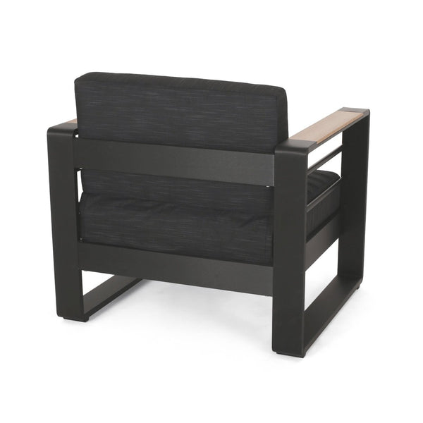 English Elm Giovanna Slatted Aluminum Outdoor Club Chair with Resort Style and Weather Resistant Cushions N776P449941B