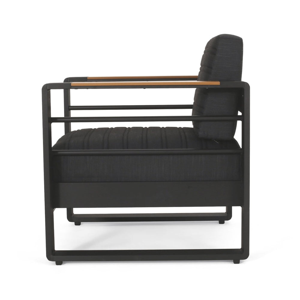 English Elm Giovanna Slatted Aluminum Outdoor Club Chair with Resort Style and Weather Resistant Cushions N776P449941B