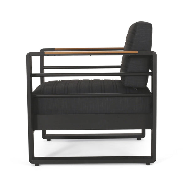 English Elm Giovanna Slatted Aluminum Outdoor Club Chair with Resort Style and Weather Resistant Cushions N776P449941B
