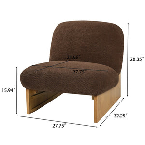 English Elm Arnold Mid-century Modern Upholstered Accent Chair Padded Seat for Living Room Nook Brown N776P451297B