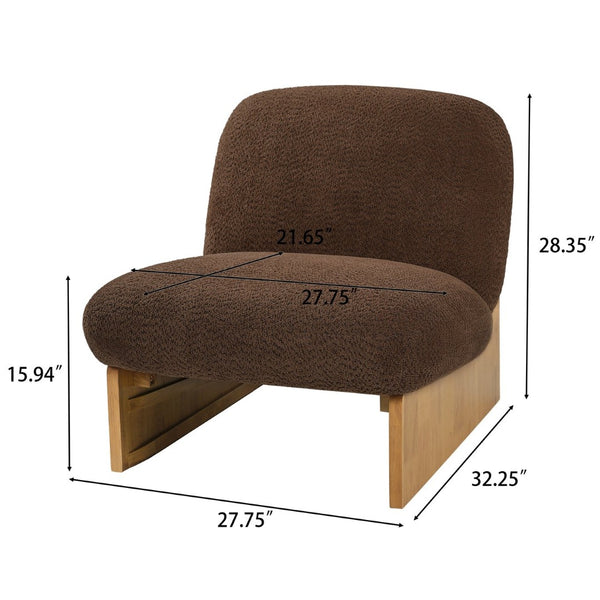 English Elm Arnold Mid-century Modern Upholstered Accent Chair Padded Seat for Living Room Nook Brown N776P451297B