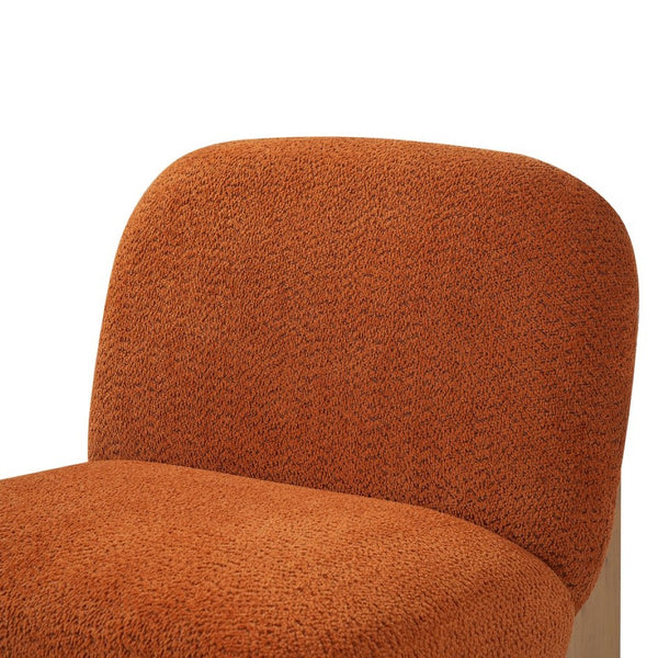 English Elm Arnold Mid-century Modern Upholstered Accent Chair Padded Seat for Living Room Nook Pumpkin Orange N776P451297O