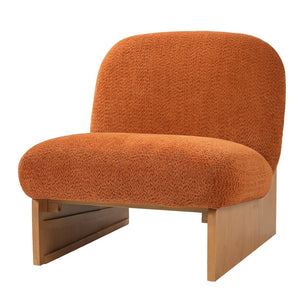 English Elm Arnold Mid-century Modern Upholstered Accent Chair Padded Seat for Living Room Nook Pumpkin Orange N776P451297O