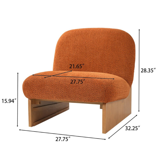 English Elm Arnold Mid-century Modern Upholstered Accent Chair Padded Seat for Living Room Nook Pumpkin Orange N776P451297O