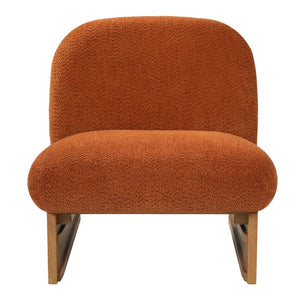 English Elm Arnold Mid-century Modern Upholstered Accent Chair Padded Seat for Living Room Nook Pumpkin Orange N776P451297O