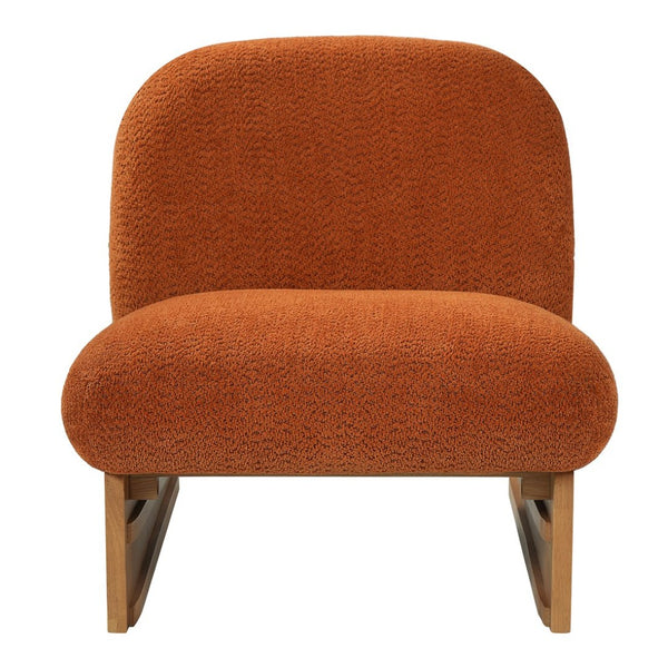 English Elm Arnold Mid-century Modern Upholstered Accent Chair Padded Seat for Living Room Nook Pumpkin Orange N776P451297O