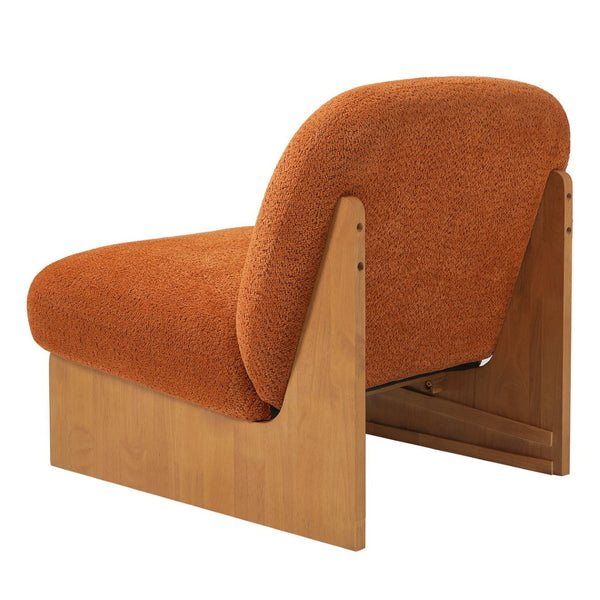 English Elm Arnold Mid-century Modern Upholstered Accent Chair Padded Seat for Living Room Nook Pumpkin Orange N776P451297O