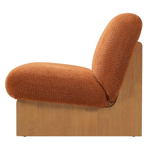 English Elm Arnold Mid-century Modern Upholstered Accent Chair Padded Seat for Living Room Nook Pumpkin Orange N776P451297O