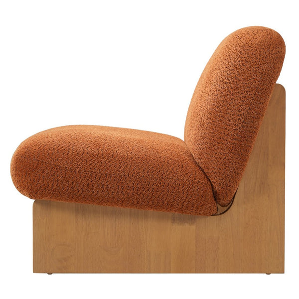 English Elm Arnold Mid-century Modern Upholstered Accent Chair Padded Seat for Living Room Nook Pumpkin Orange N776P451297O