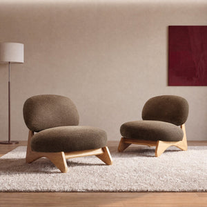 English Elm Amadeo Solid Wood Frame Accent Chair Compact Seat for Reading Nooks and Living Rooms Brown N776P451304B