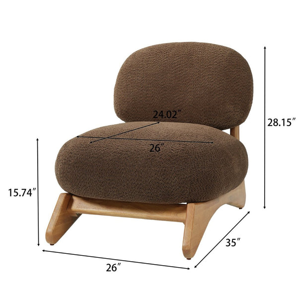 English Elm Amadeo Solid Wood Frame Accent Chair Compact Seat for Reading Nooks and Living Rooms Brown N776P451304B
