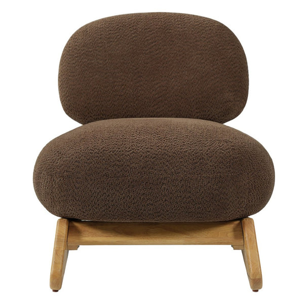 English Elm Amadeo Solid Wood Frame Accent Chair Compact Seat for Reading Nooks and Living Rooms Brown N776P451304B