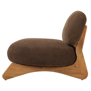 English Elm Amadeo Solid Wood Frame Accent Chair Compact Seat for Reading Nooks and Living Rooms Brown N776P451304B