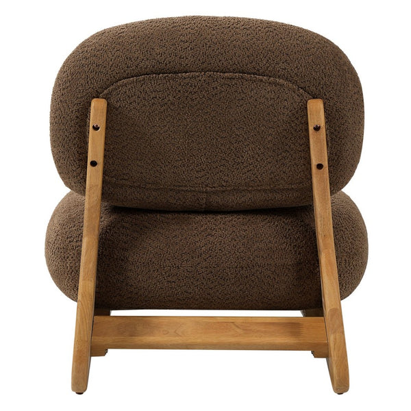English Elm Amadeo Solid Wood Frame Accent Chair Compact Seat for Reading Nooks and Living Rooms Brown N776P451304B